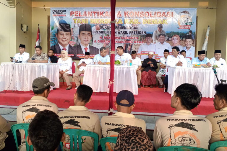 Tani Merdeka Demak Dilantik, Prabowo-Gibran Yakin Menang di Jawa Tengah