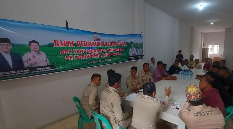 Perkuat Program Presiden Prabowo, DPD Tani Merdeka Aceh Besar Siap Lantik Pengurus di 20 Kecamatan